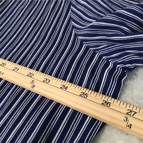 Calessa Shirt Womens 2XL Blue Stripe Boho Patchwork Button Front Roll Tab New - Picture 8 of 10